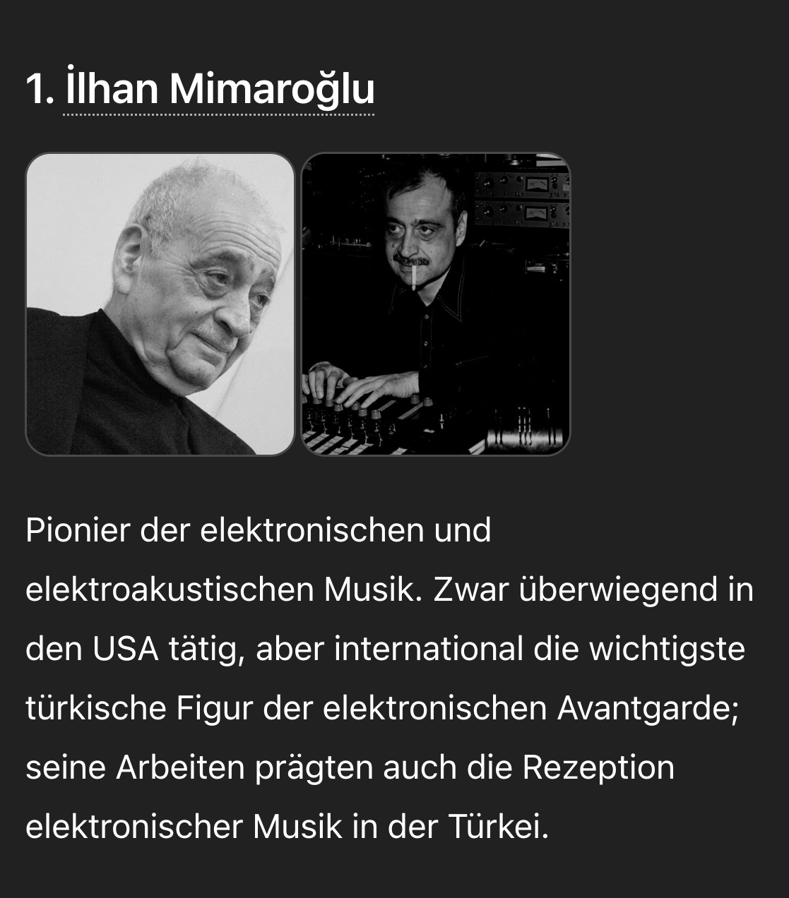 ChatGPT-Suchergebnis 1: İlhan Mimaroğlu